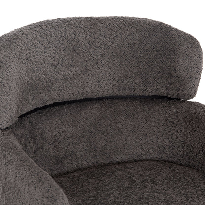 BAR STOOL MEDIUM HEIGHT WOLF HM8584.01 GREY BOUCLE FABRIC-BLACK METAL LEGS 56x57x98Hcm.
