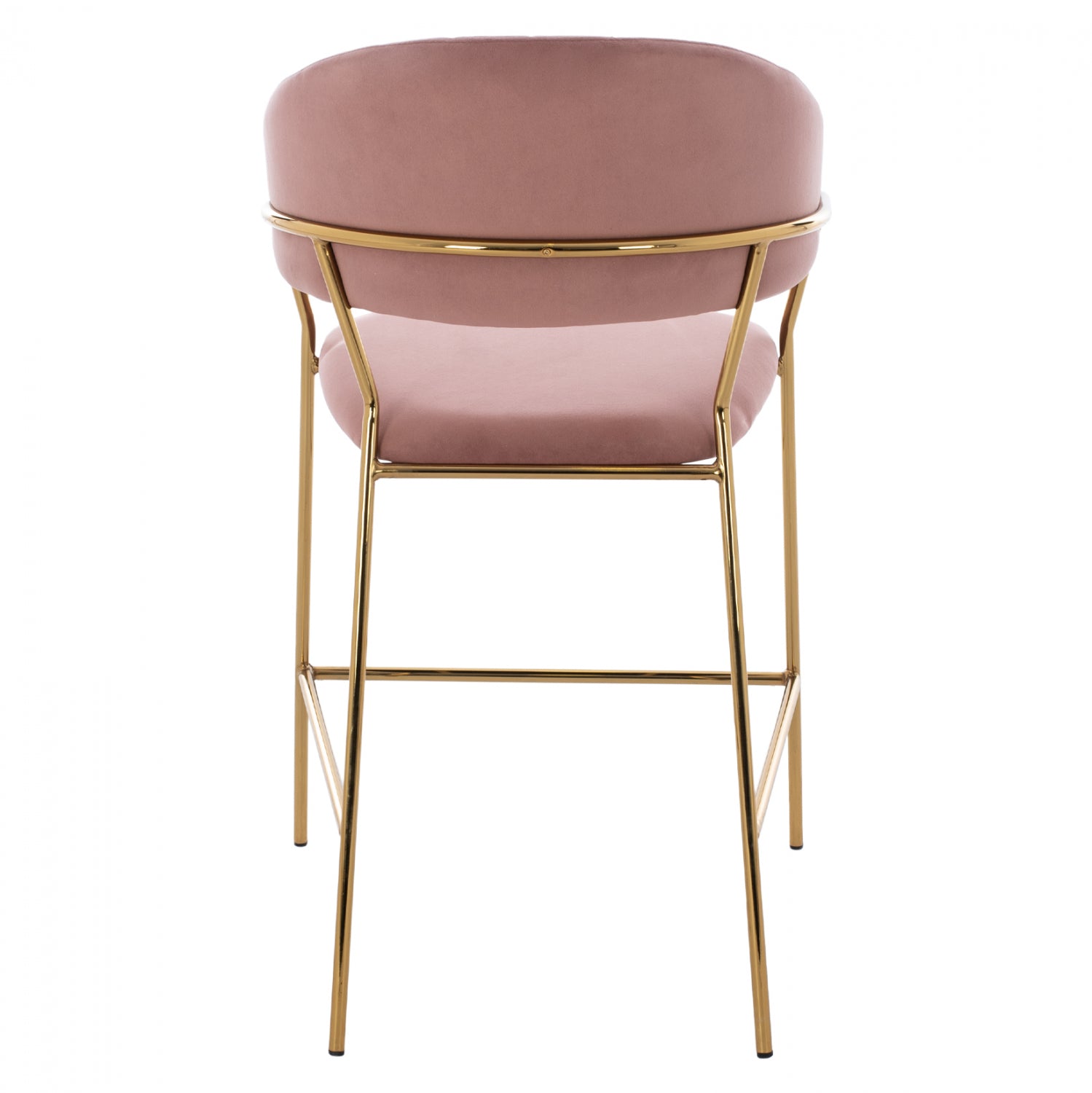 MEDIUM HEIGHT STOOL HM8734.02 VELVET DUSTY PINK GOLDEN FRAME 60x55x100Y cm.
