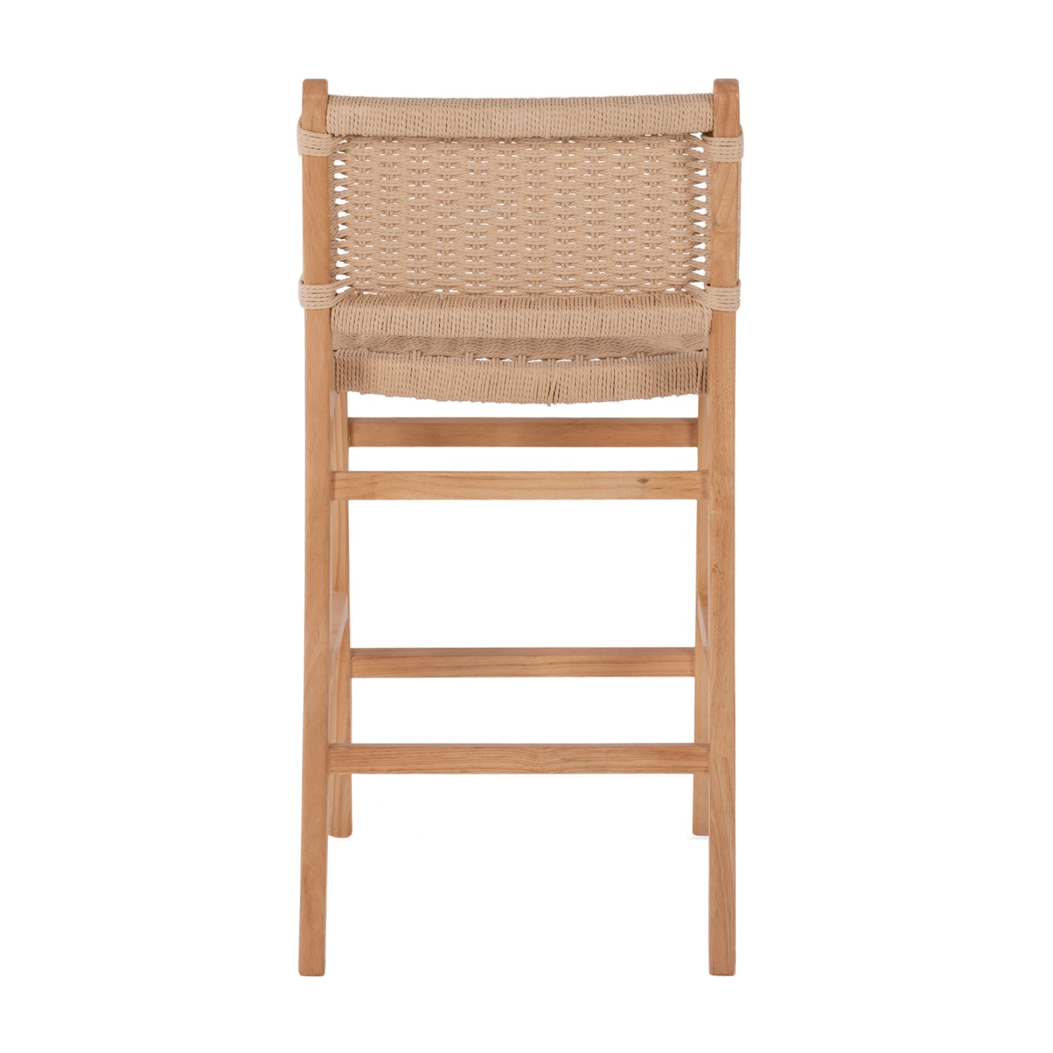 BARSTOOL MEDIUM-HEIGHT HM9332.01 RUBBERWOOD & ROPE- NATURAL COLOR 45x46x95Hcm.