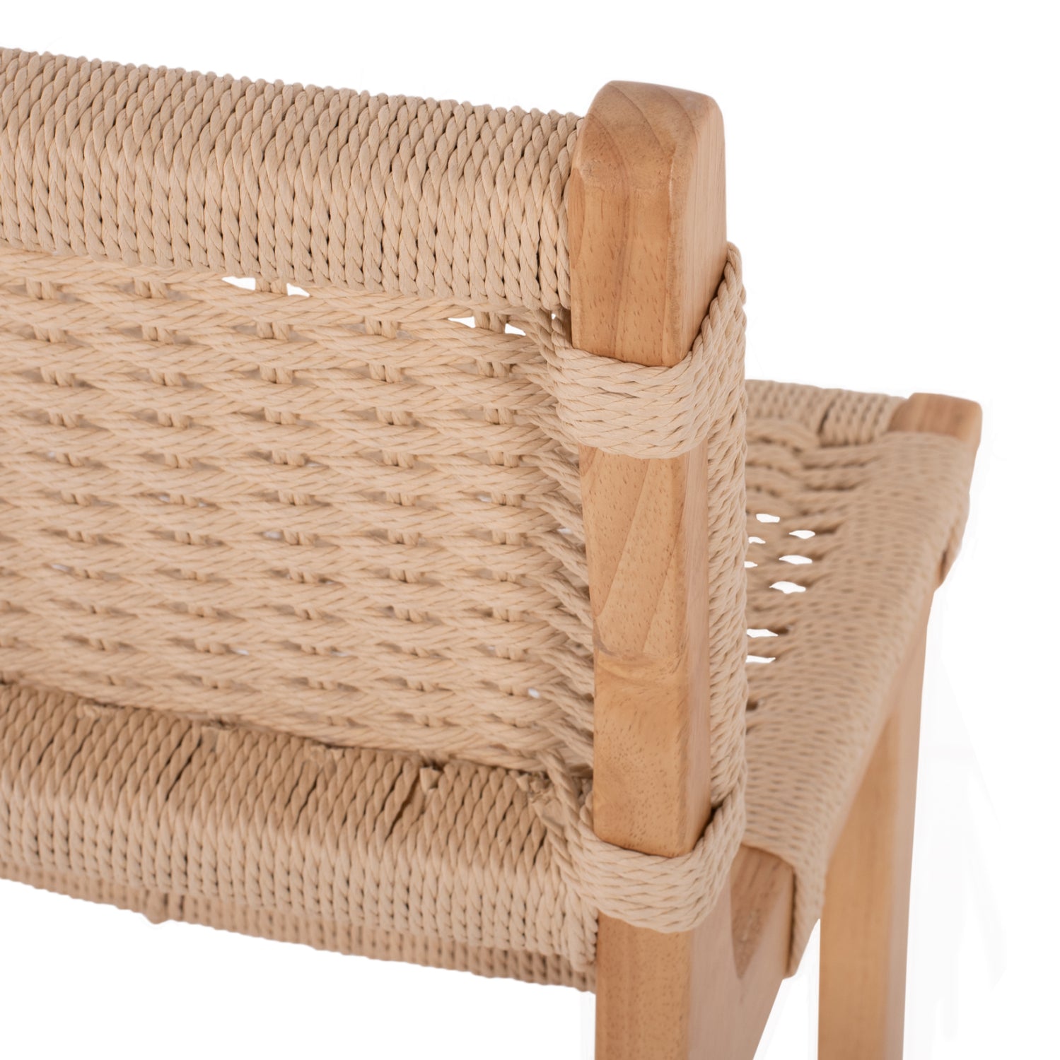 BARSTOOL MEDIUM-HEIGHT HM9332.01 RUBBERWOOD & ROPE- NATURAL COLOR 45x46x95Hcm.