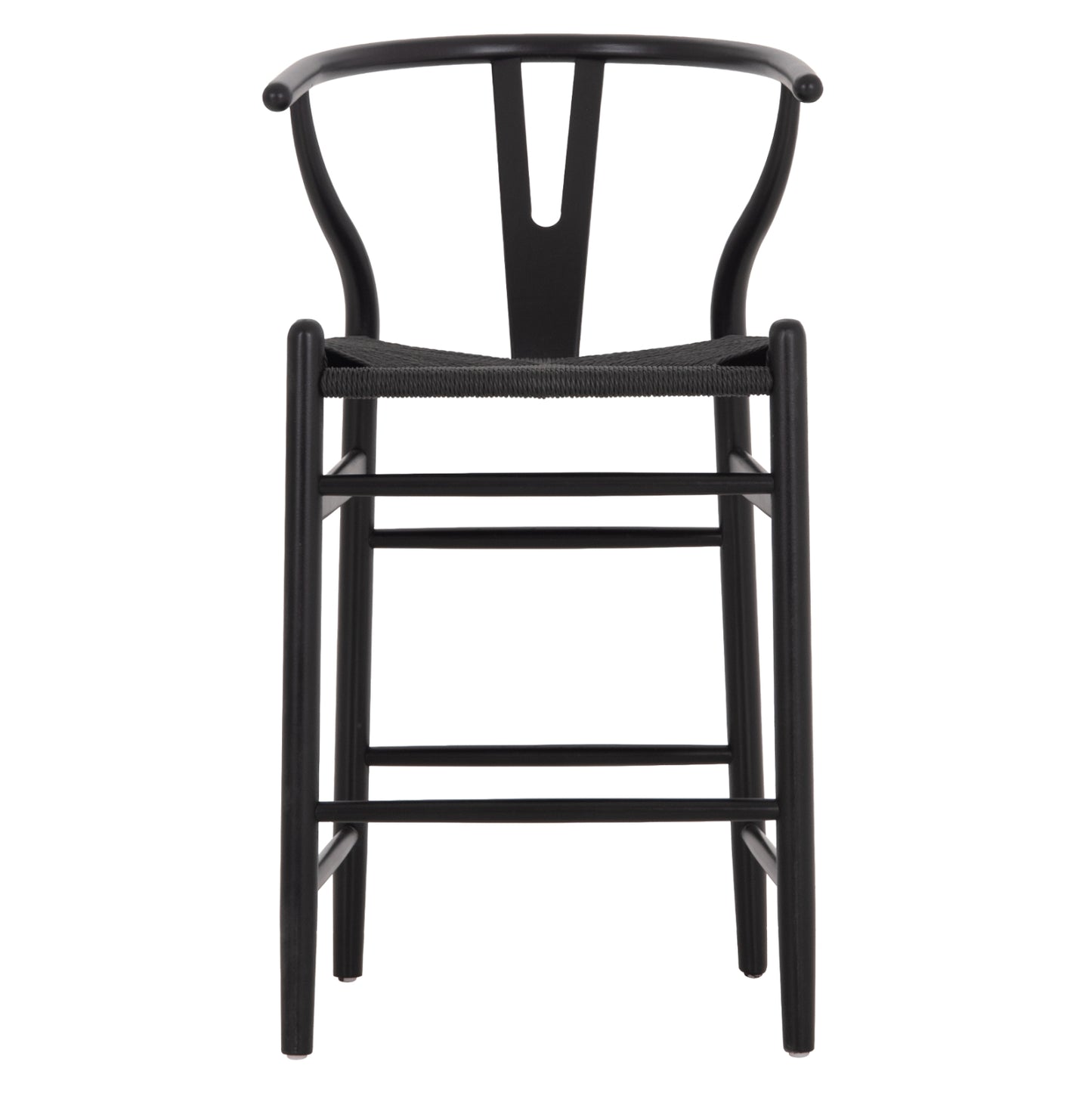 BAR STOOL BRAVE HM9405.04 WITH WISHBONE BACK-BEECH WOOD-BLACK 48x53x100Hcm.