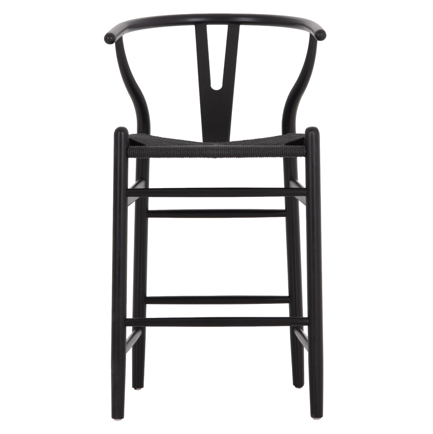 BAR STOOL BRAVE HM9405.04 WITH WISHBONE BACK-BEECH WOOD-BLACK 48x53x100Hcm.