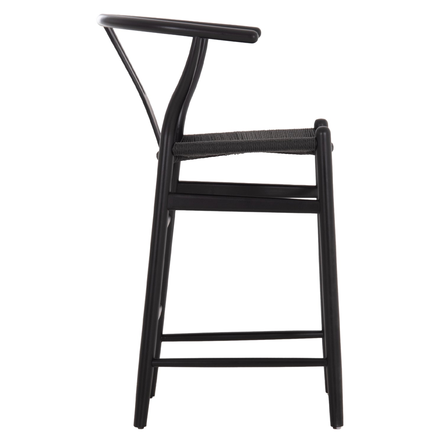 BAR STOOL BRAVE HM9405.04 WITH WISHBONE BACK-BEECH WOOD-BLACK 48x53x100Hcm.