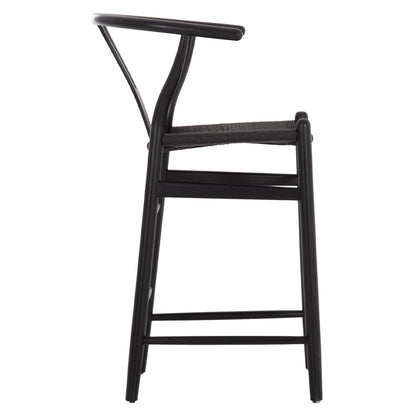 BAR STOOL BRAVE HM9405.04 WITH WISHBONE BACK-BEECH WOOD-BLACK 48x53x100Hcm.