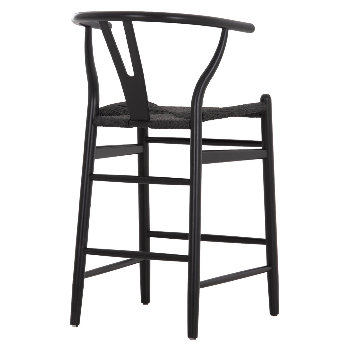BAR STOOL BRAVE HM9405.04 WITH WISHBONE BACK-BEECH WOOD-BLACK 48x53x100Hcm.