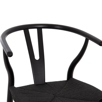 BAR STOOL BRAVE HM9405.04 WITH WISHBONE BACK-BEECH WOOD-BLACK 48x53x100Hcm.
