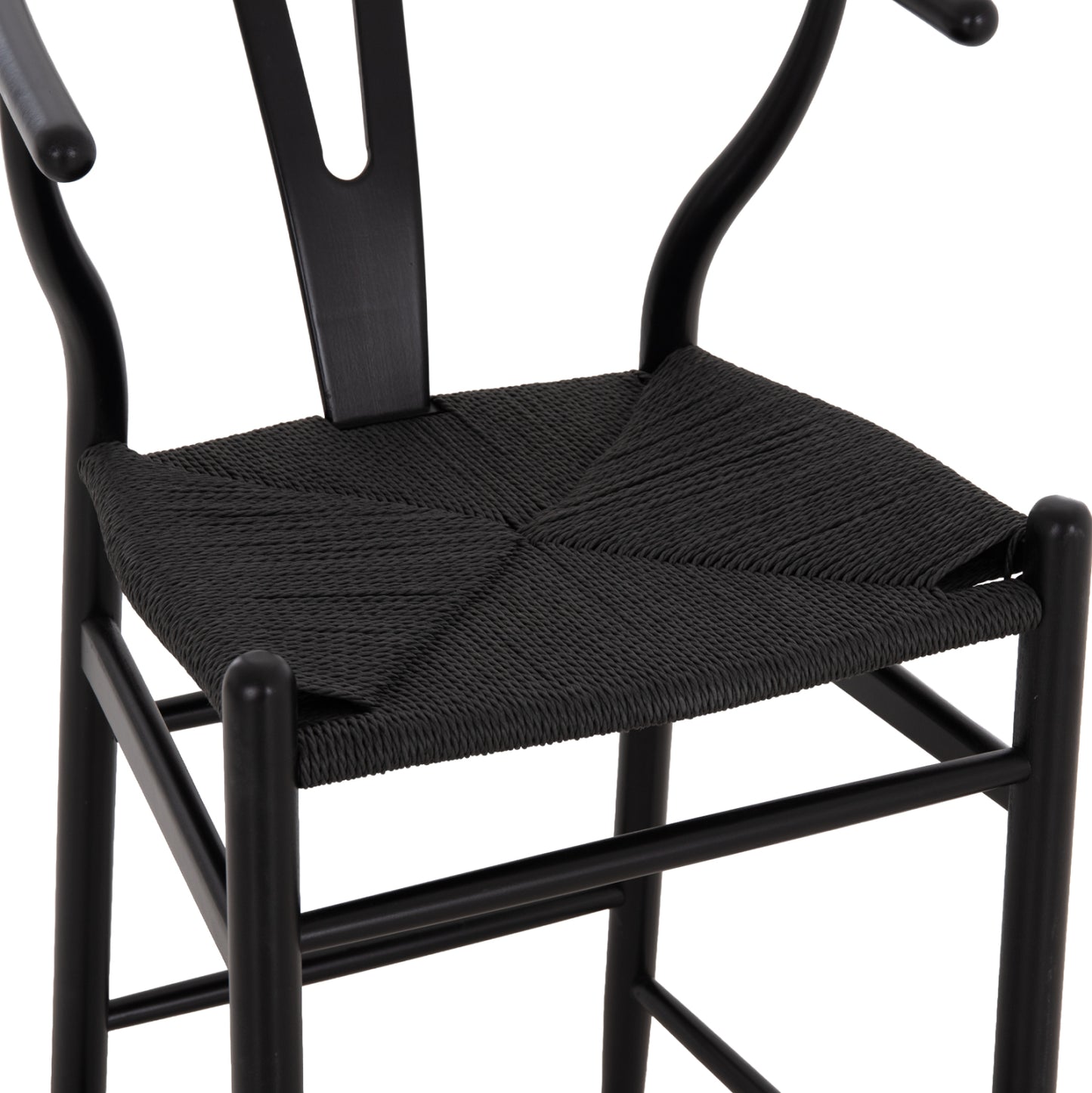 BAR STOOL BRAVE HM9405.04 WITH WISHBONE BACK-BEECH WOOD-BLACK 48x53x100Hcm.