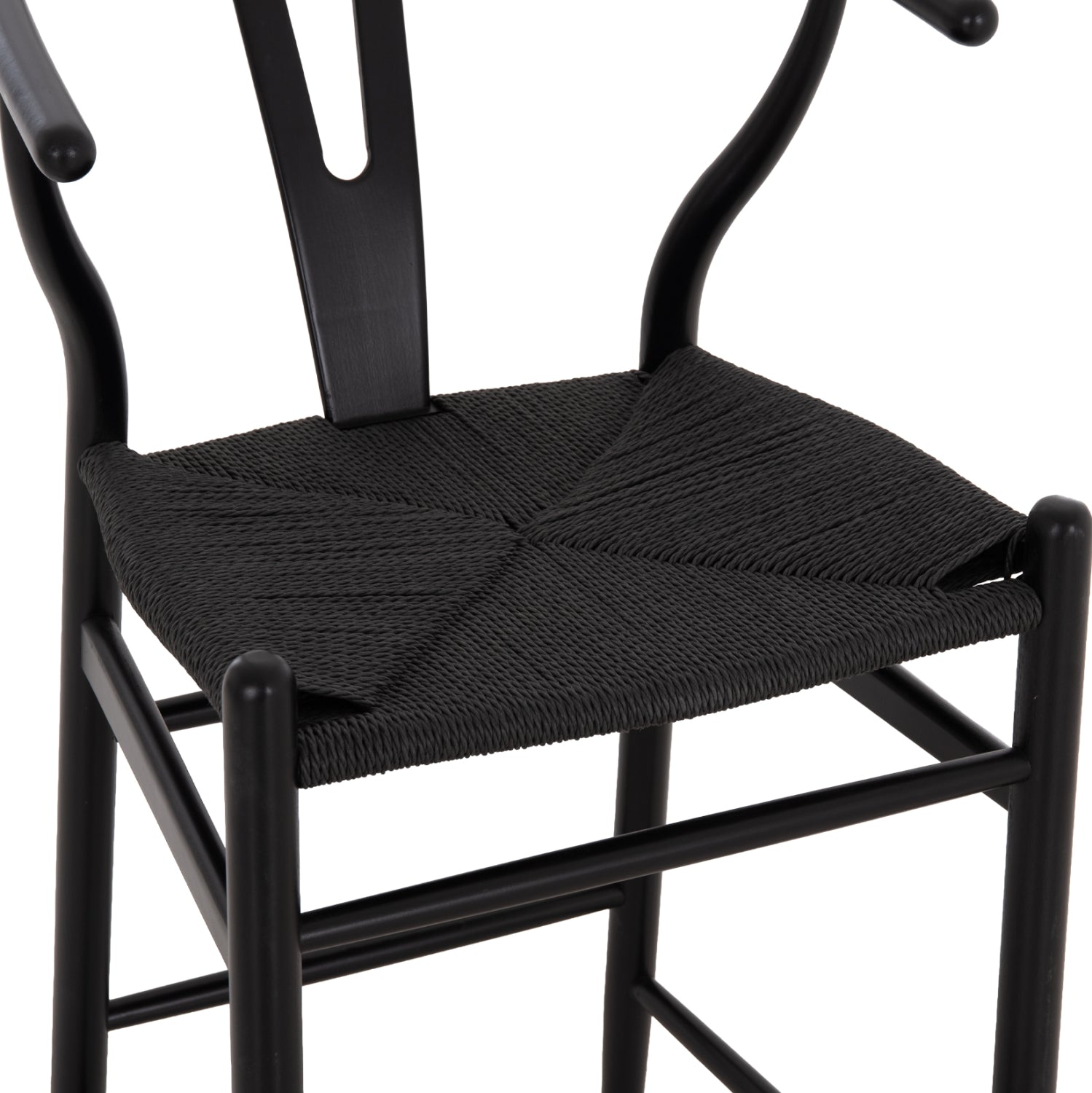 BAR STOOL BRAVE HM9405.04 WITH WISHBONE BACK-BEECH WOOD-BLACK 48x53x100Hcm.