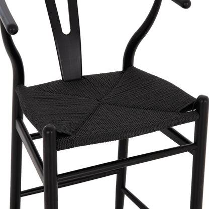 BAR STOOL BRAVE HM9405.04 WITH WISHBONE BACK-BEECH WOOD-BLACK 48x53x100Hcm.