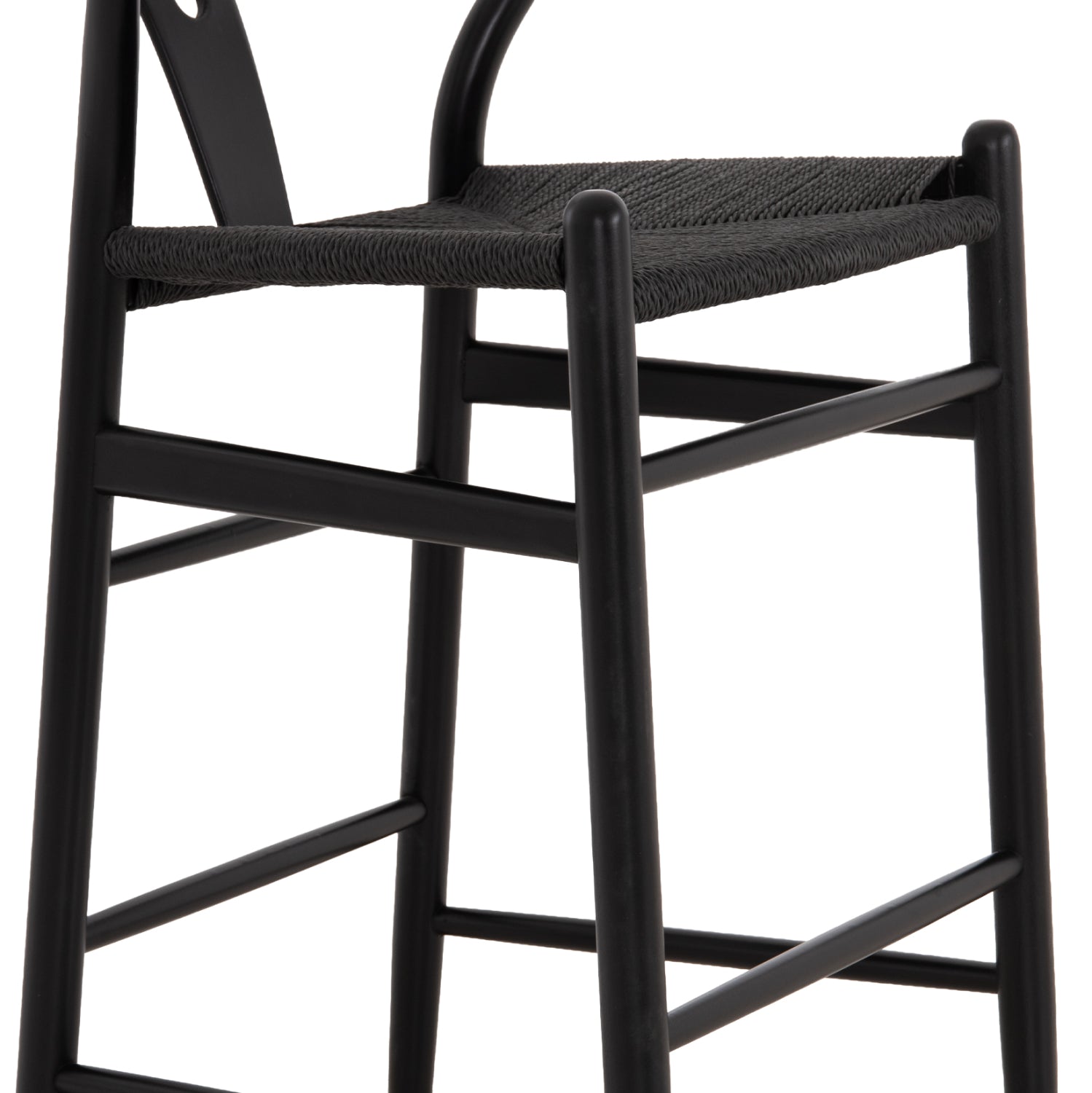 BAR STOOL BRAVE HM9405.04 WITH WISHBONE BACK-BEECH WOOD-BLACK 48x53x100Hcm.