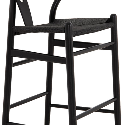 BAR STOOL BRAVE HM9405.04 WITH WISHBONE BACK-BEECH WOOD-BLACK 48x53x100Hcm.