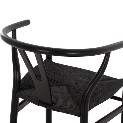 BAR STOOL BRAVE HM9405.04 WITH WISHBONE BACK-BEECH WOOD-BLACK 48x53x100Hcm.