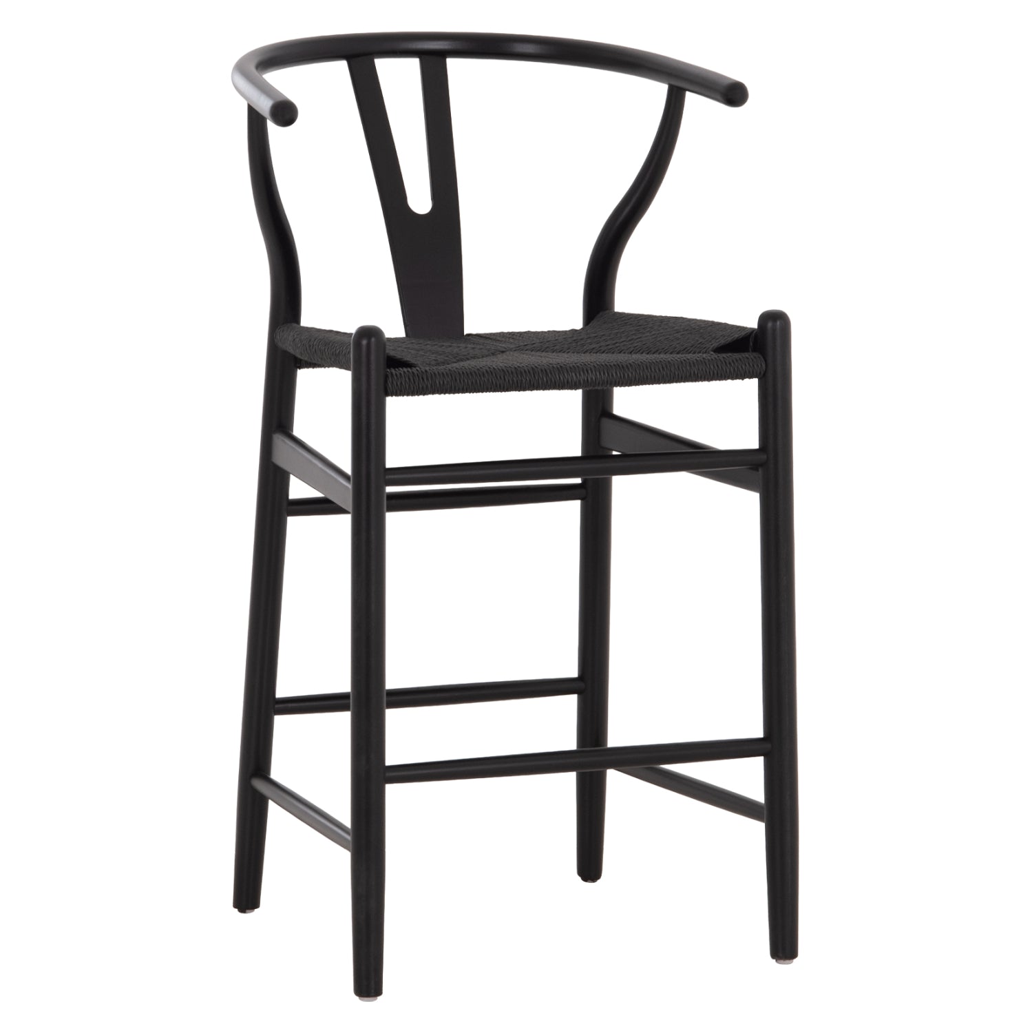 BAR STOOL BRAVE HM9405.04 WITH WISHBONE BACK-BEECH WOOD-BLACK 48x53x100Hcm.