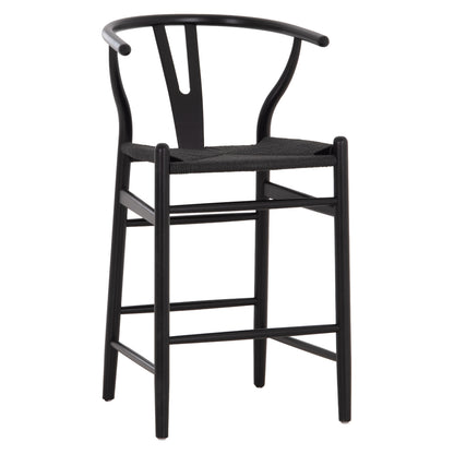 BAR STOOL BRAVE HM9405.04 WITH WISHBONE BACK-BEECH WOOD-BLACK 48x53x100Hcm.