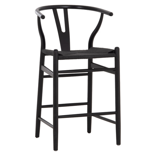 BAR STOOL BRAVE HM9405.04 WITH WISHBONE BACK-BEECH WOOD-BLACK 48x53x100Hcm.