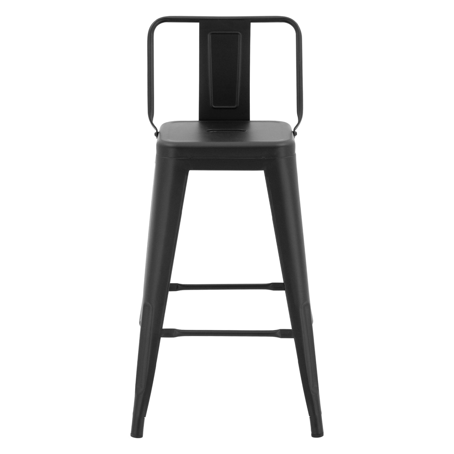 Bar Stool middle height Metalic with back in black matte HM8574.3242x42x89,5cm