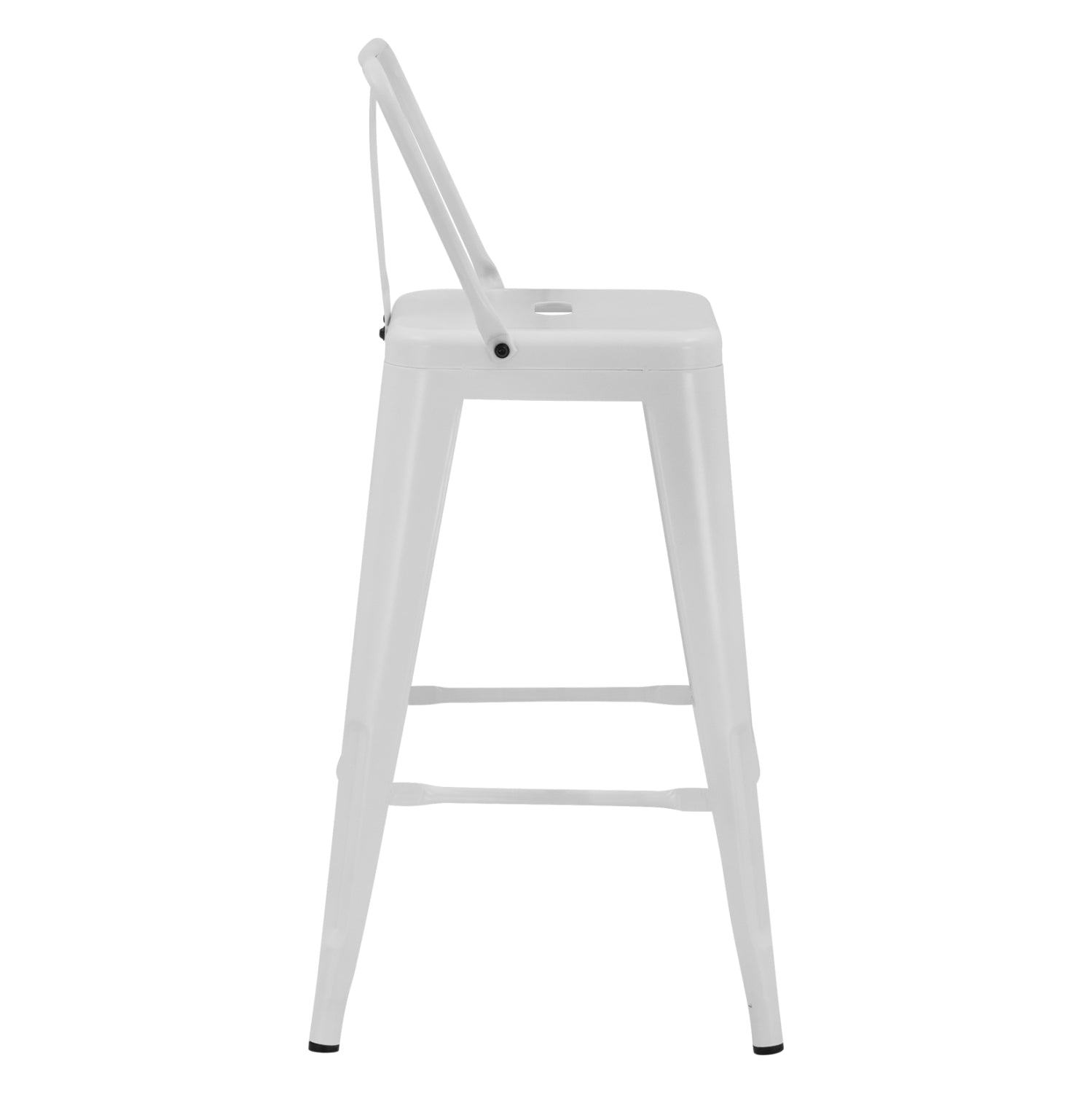 Bar Stool Middle Height Melita with back white matte HM8574.31 42x42x89,5cm