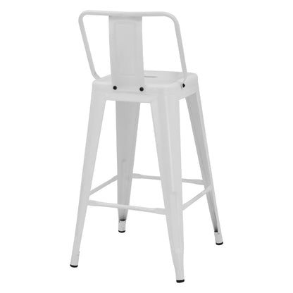 Bar Stool Middle Height Melita with back white matte HM8574.31 42x42x89,5cm