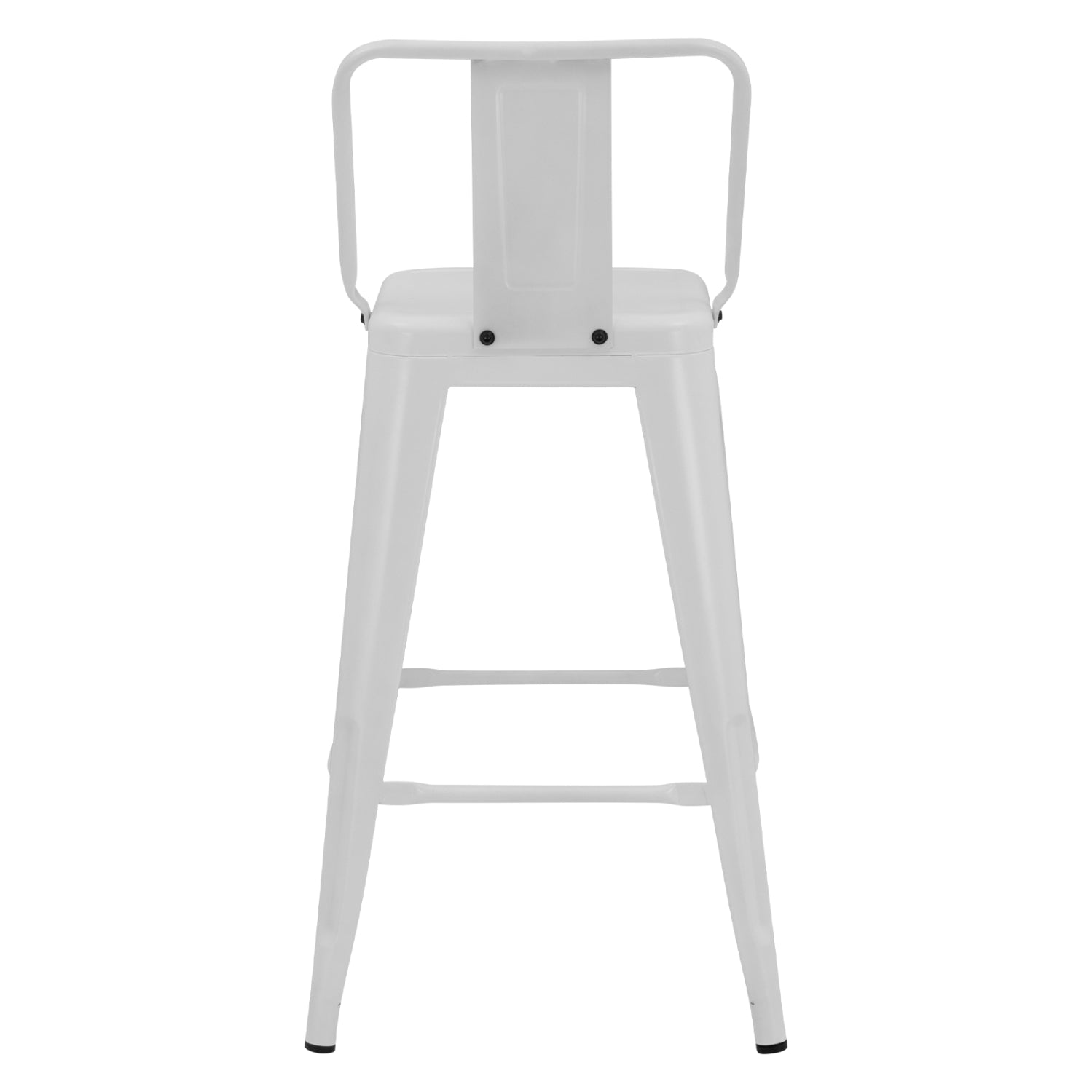 Bar Stool Middle Height Melita with back white matte HM8574.31 42x42x89,5cm