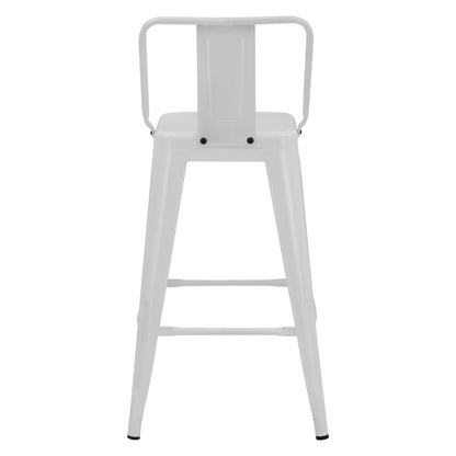 Bar Stool Middle Height Melita with back white matte HM8574.31 42x42x89,5cm