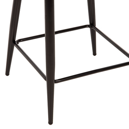 BAR STOOL MEDIUM HEIGHT ΗΜ8586.03 GREΕΝ BOUCLE FABRIC-BLACK METAL LEGS 55x62x105H cm