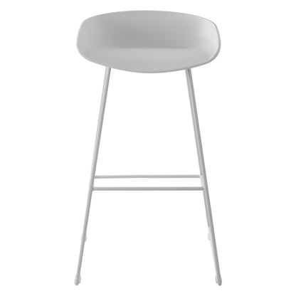 Stool HM8450.01 Metallic with seat PP White 47x47x83cm