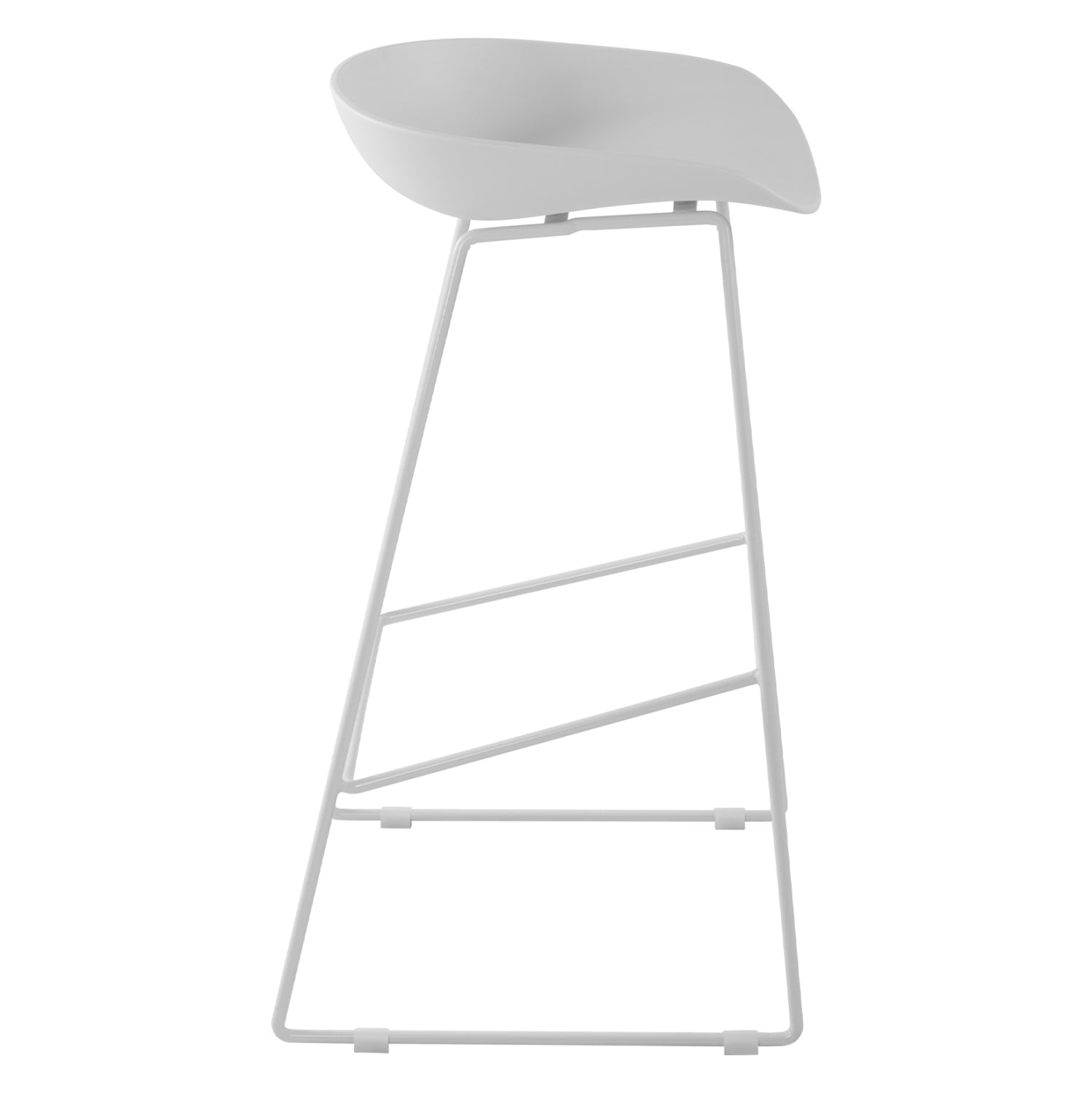 Stool HM8450.01 Metallic with seat PP White 47x47x83cm