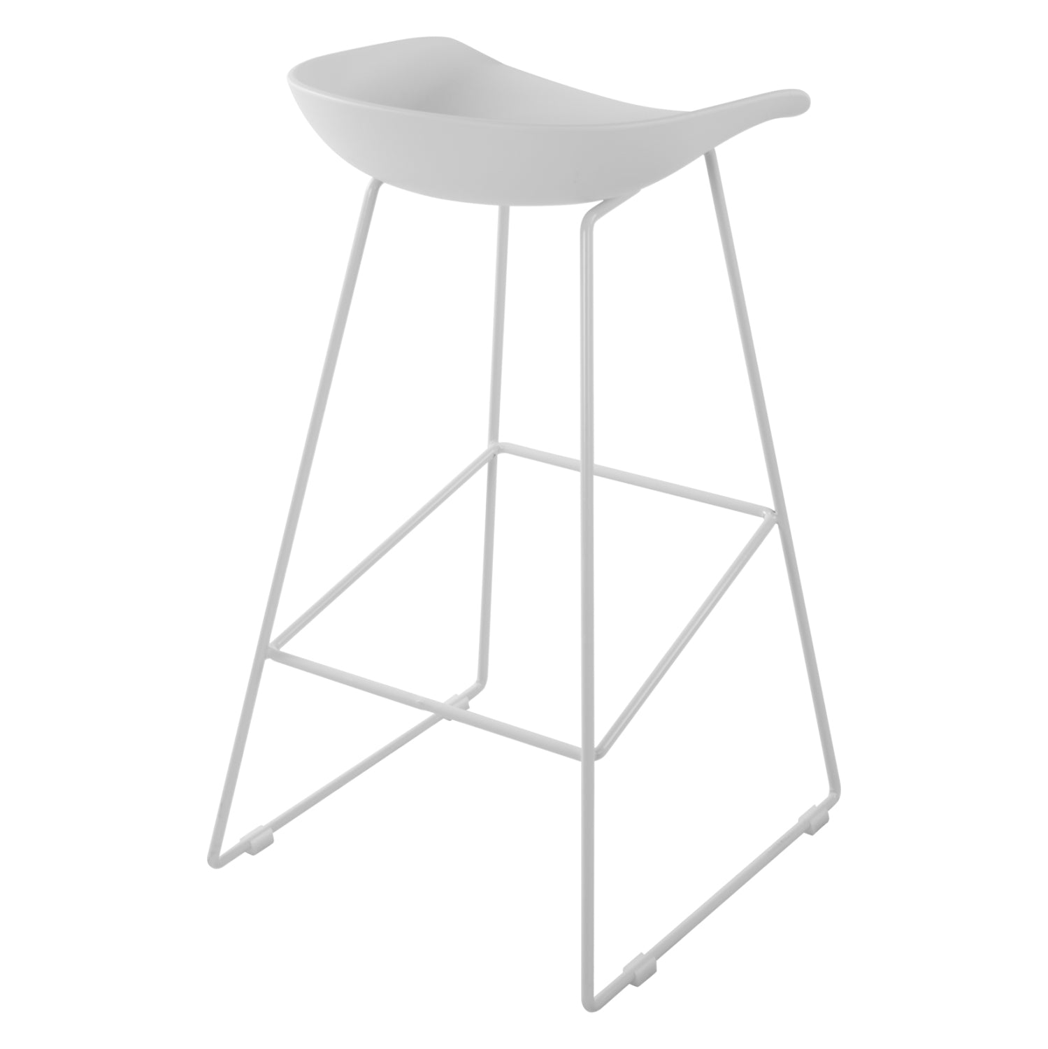 Stool HM8450.01 Metallic with seat PP White 47x47x83cm