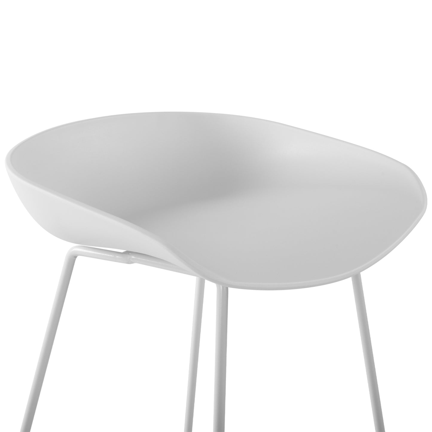 Stool HM8450.01 Metallic with seat PP White 47x47x83cm
