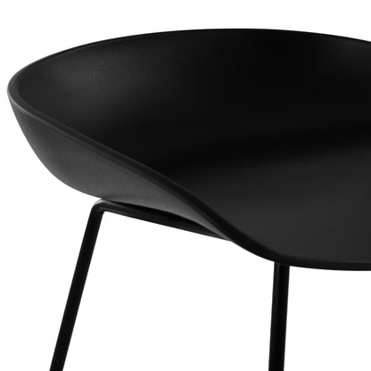 Stool Metallic HM8450.02 with seat PP Black 47x47x83cm