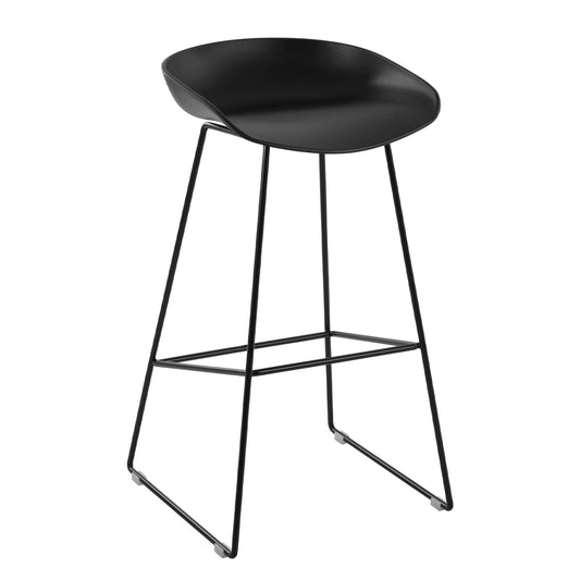 Stool Metallic HM8450.02 with seat PP Black 47x47x83cm