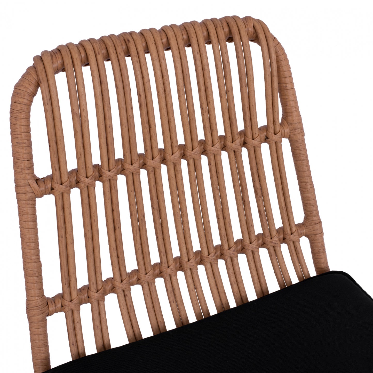 Metallic Stool with pillow Allegra HM5452 with wicker in beige color 56x60x109cm