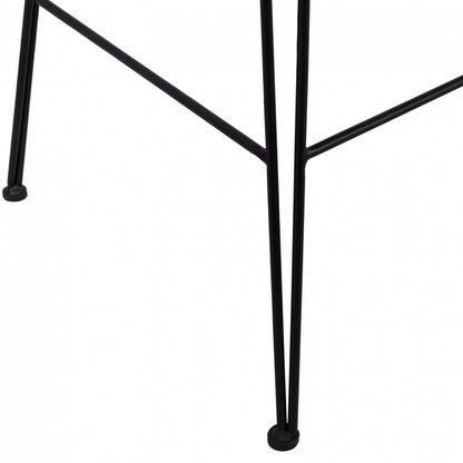 Metallic Stool with pillow Allegra HM5452 with wicker in beige color 56x60x109cm