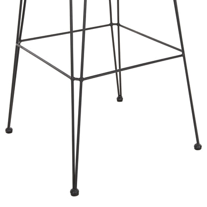 BAR STOOL OUTDOOR ALLEGRA HM5452.11 METAL&CUSHION IN BLACK-BEIGE WICKER 52x51x103H cm.