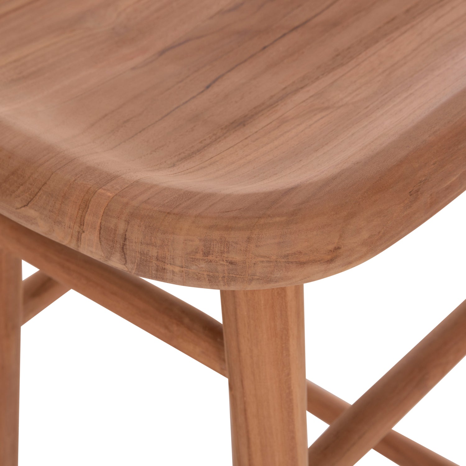 BAR STOOL BOLMAR HM18108 TEAK WOOD IN NATURAL COLOR 40.5x44x74Hcm.