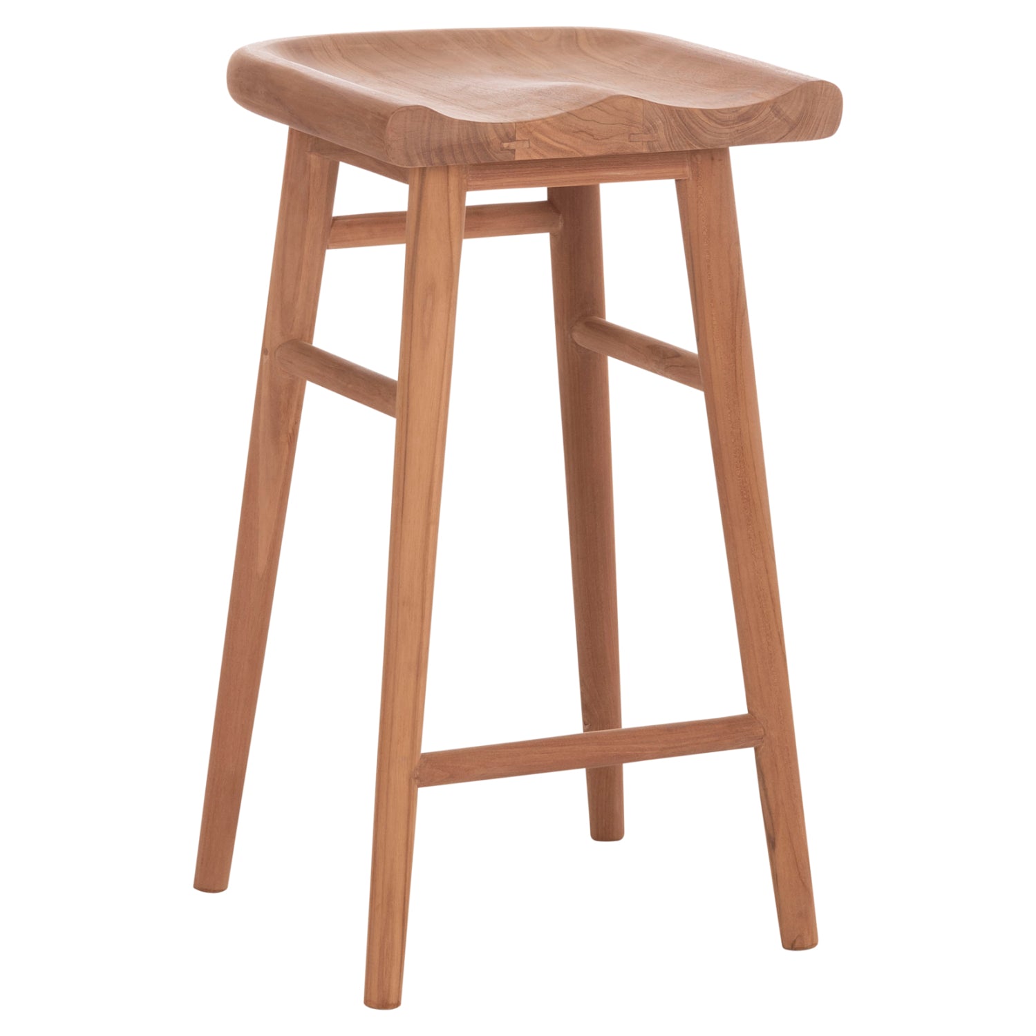 BAR STOOL BOLMAR HM18108 TEAK WOOD IN NATURAL COLOR 40.5x44x74Hcm.