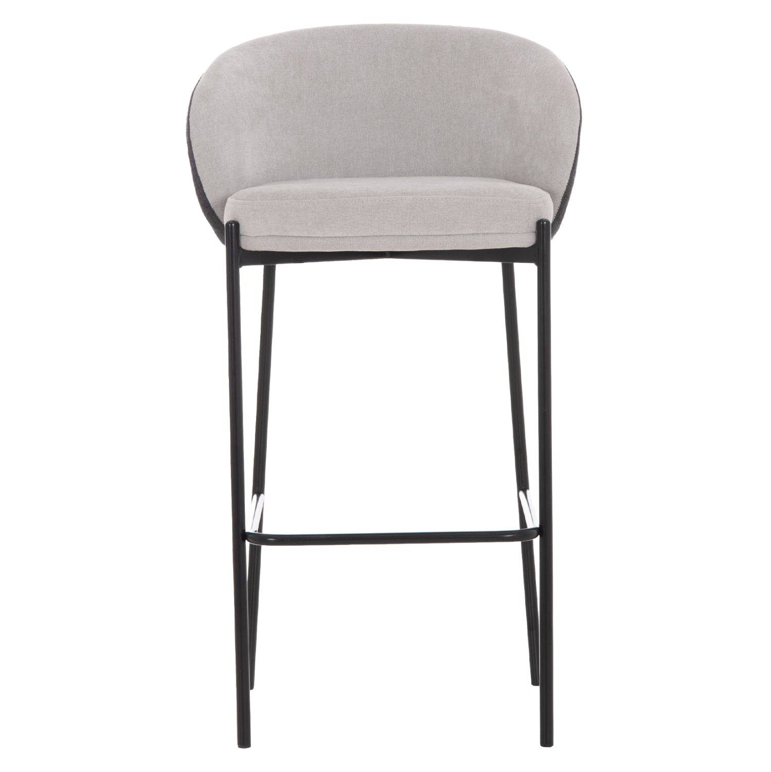 BAR STOOL DETTON HM18430.01 GREY FABRIC--BLACK METAL FRAME 55x50x97Hcm.