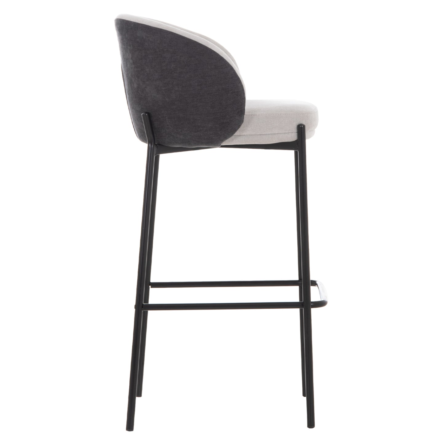 BAR STOOL DETTON HM18430.01 GREY FABRIC--BLACK METAL FRAME 55x50x97Hcm.