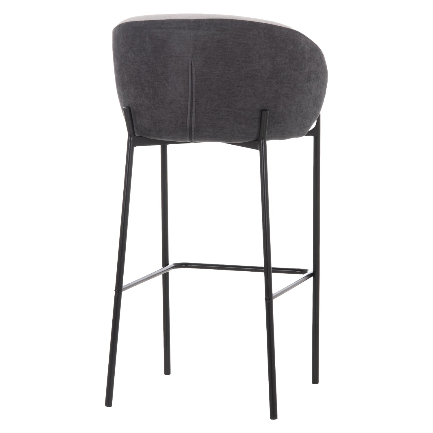 BAR STOOL DETTON HM18430.01 GREY FABRIC--BLACK METAL FRAME 55x50x97Hcm.