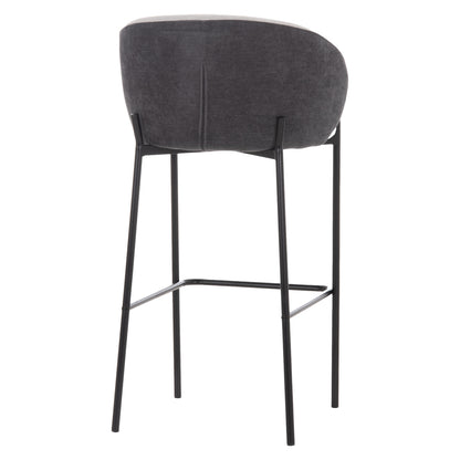 BAR STOOL DETTON HM18430.01 GREY FABRIC--BLACK METAL FRAME 55x50x97Hcm.