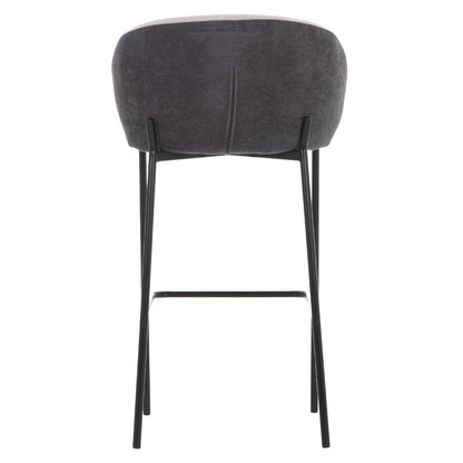 BAR STOOL DETTON HM18430.01 GREY FABRIC--BLACK METAL FRAME 55x50x97Hcm.
