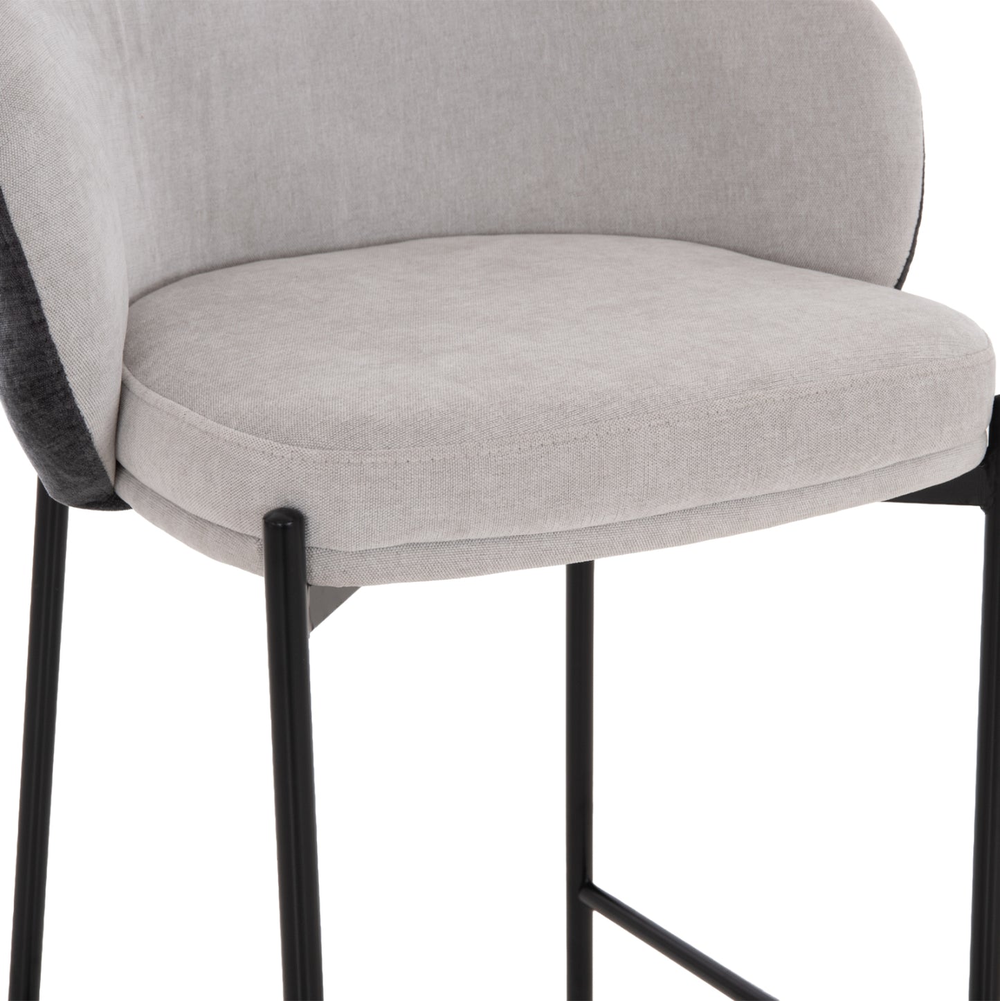 BAR STOOL DETTON HM18430.01 GREY FABRIC--BLACK METAL FRAME 55x50x97Hcm.