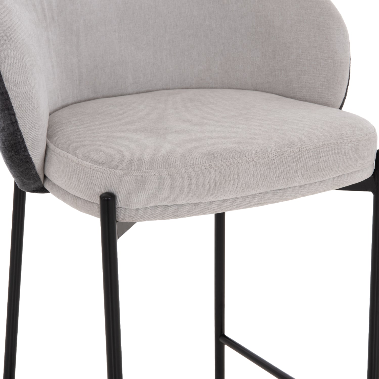 BAR STOOL DETTON HM18430.01 GREY FABRIC--BLACK METAL FRAME 55x50x97Hcm.