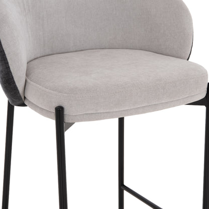 BAR STOOL DETTON HM18430.01 GREY FABRIC--BLACK METAL FRAME 55x50x97Hcm.