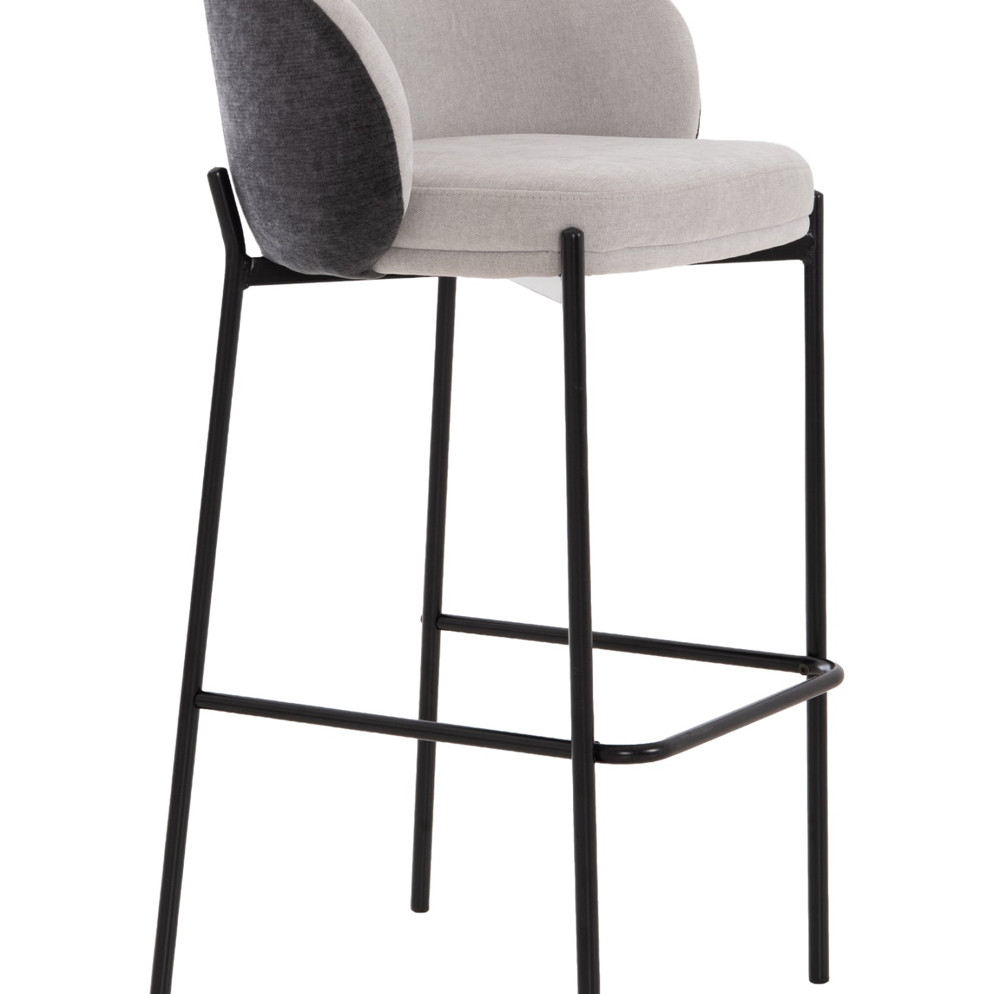 BAR STOOL DETTON HM18430.01 GREY FABRIC--BLACK METAL FRAME 55x50x97Hcm.
