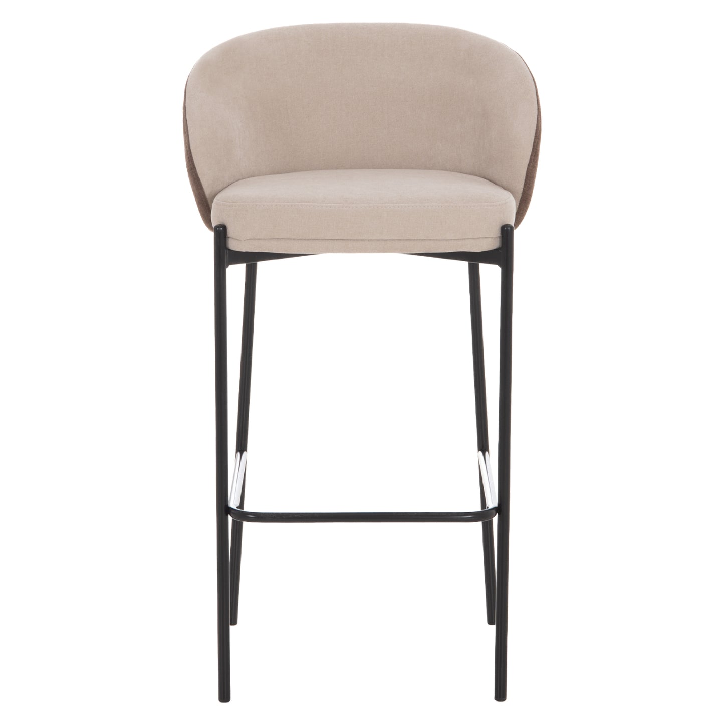 BAR STOOL DETTON HM18430.02 BEIGE/BROWN FABRIC--BLACK METAL FRAME 55x50x97Hcm.