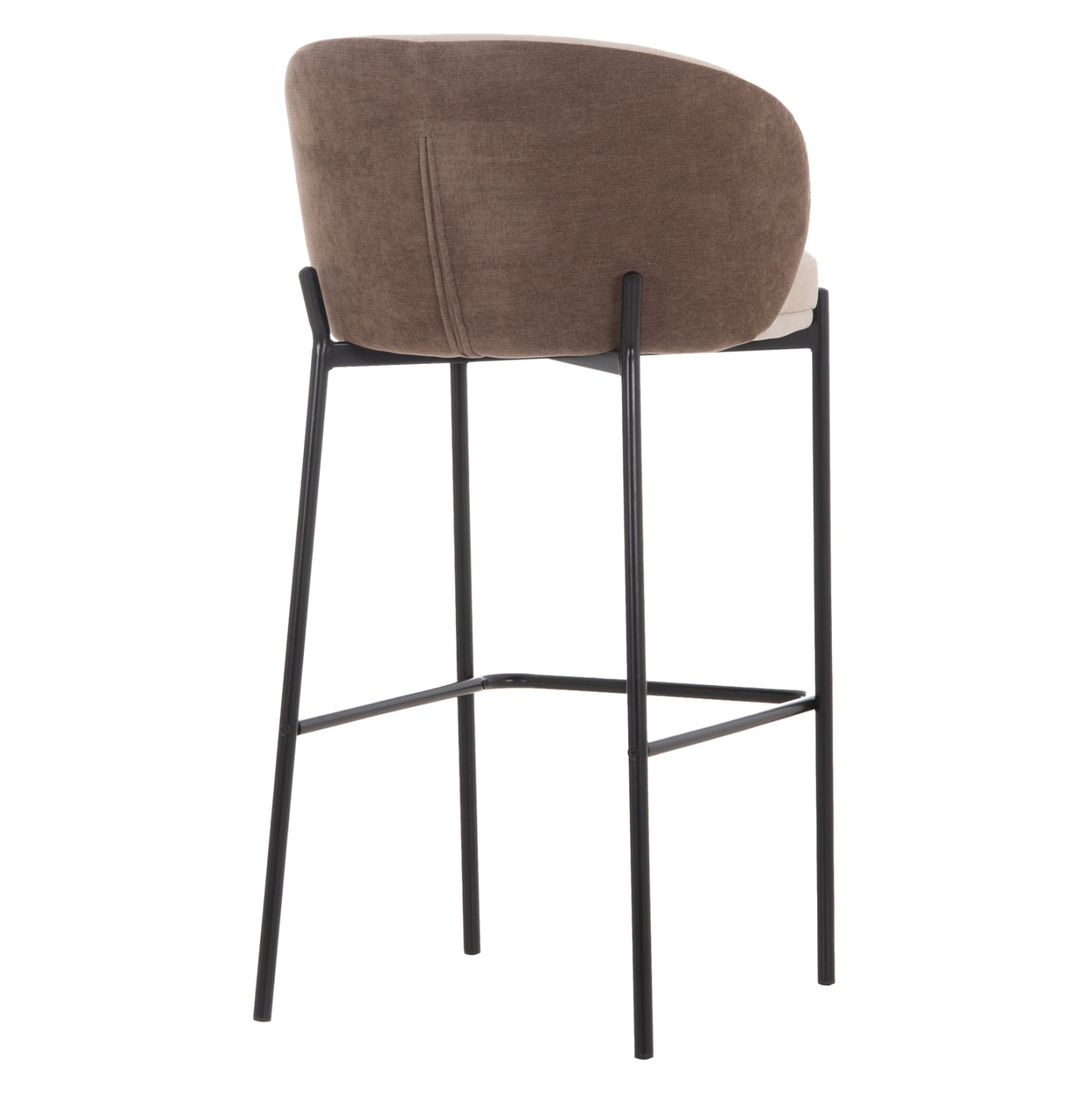BAR STOOL DETTON HM18430.02 BEIGE/BROWN FABRIC--BLACK METAL FRAME 55x50x97Hcm.