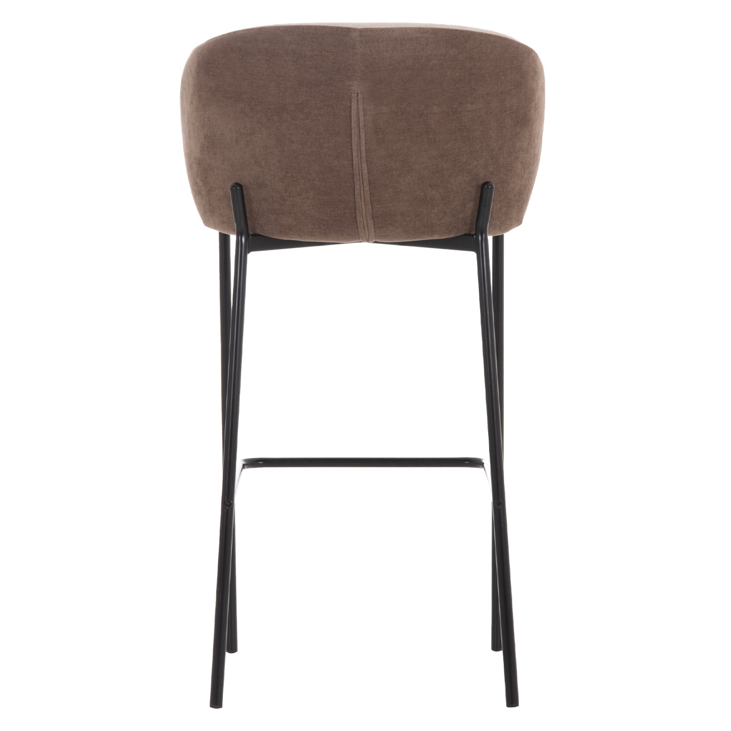 BAR STOOL DETTON HM18430.02 BEIGE/BROWN FABRIC--BLACK METAL FRAME 55x50x97Hcm.