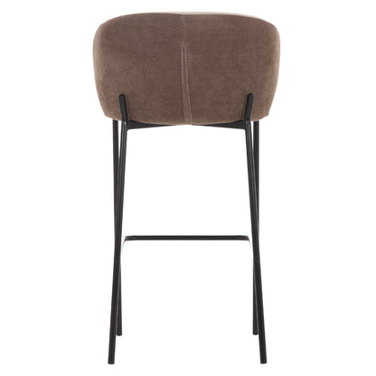 BAR STOOL DETTON HM18430.02 BEIGE/BROWN FABRIC--BLACK METAL FRAME 55x50x97Hcm.