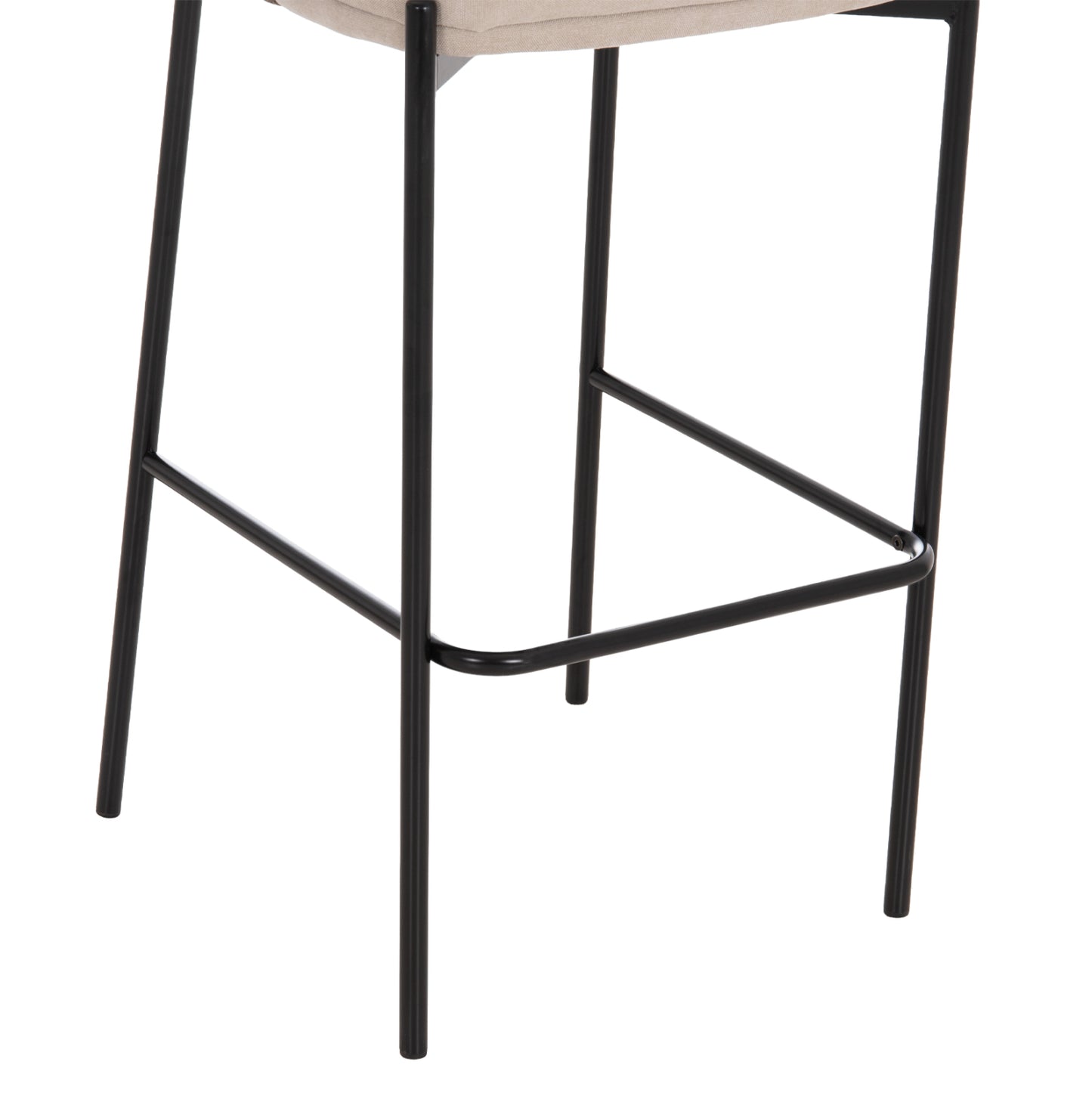 BAR STOOL DETTON HM18430.02 BEIGE/BROWN FABRIC--BLACK METAL FRAME 55x50x97Hcm.